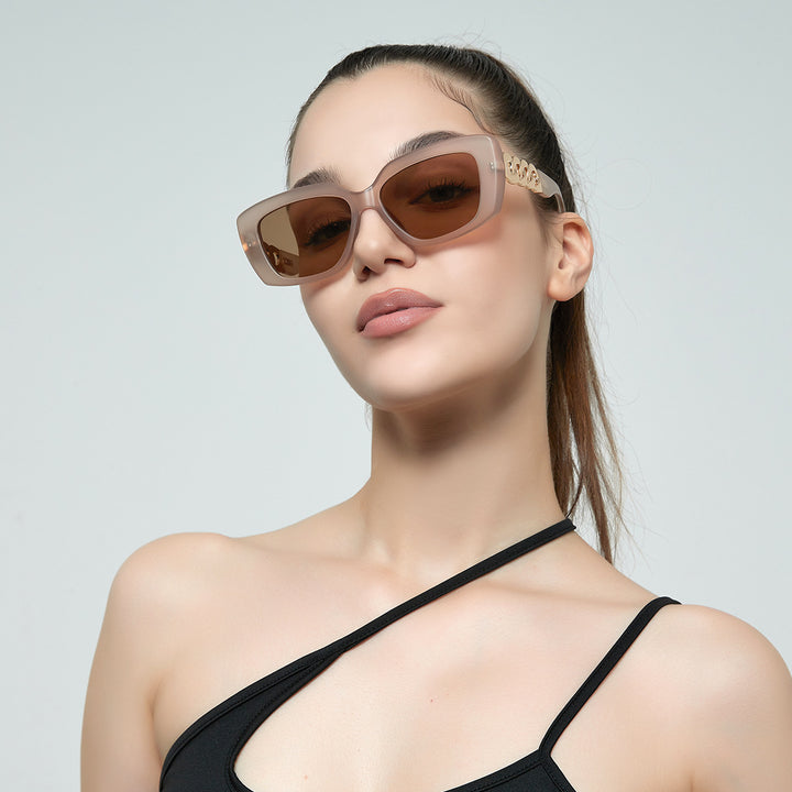 Ladies elegant square sunglasses with gold embellished frame Kalsten