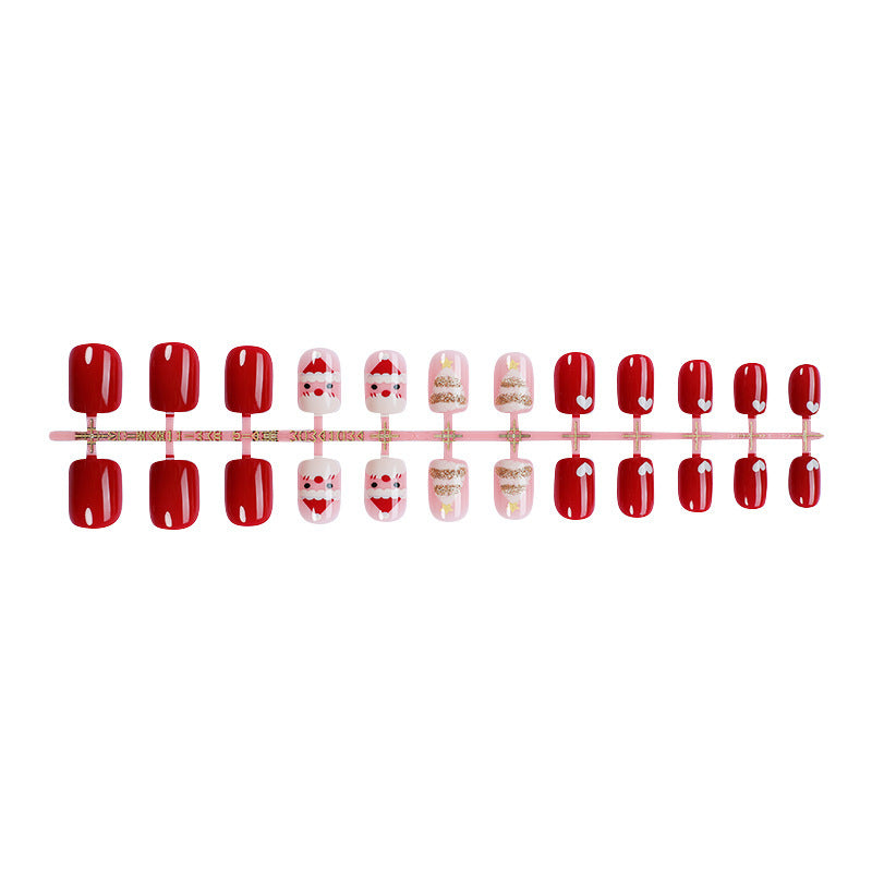 Artificial nail set with festive Christmas motifs and glitter accents Kalsten