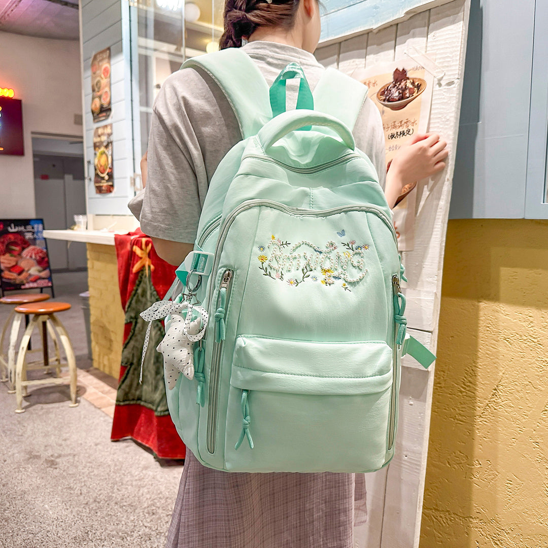 Embroidered Multi-Pocket Backpack Kalsten