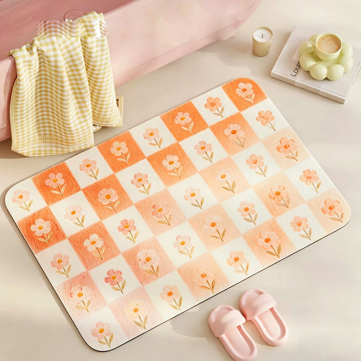 Floral Print Bath Mat Kalsten
