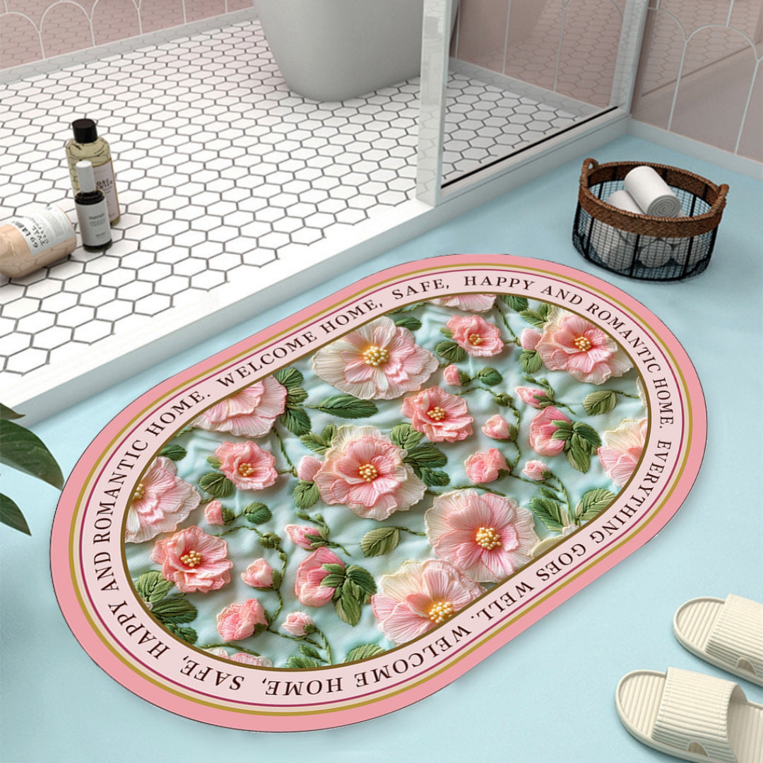 Floral Design Bath Mat Kalsten