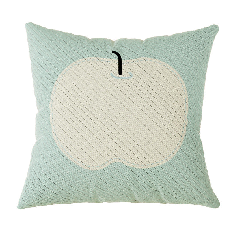 Decorative Cotton-Linen Throw Pillow Cover Set with Pastel Shape Motifs and Quilted Texture