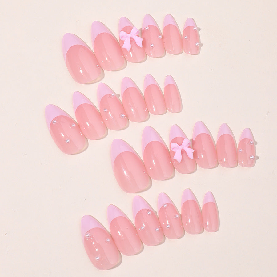 Elegant French Tip Press-On Nail Art Set