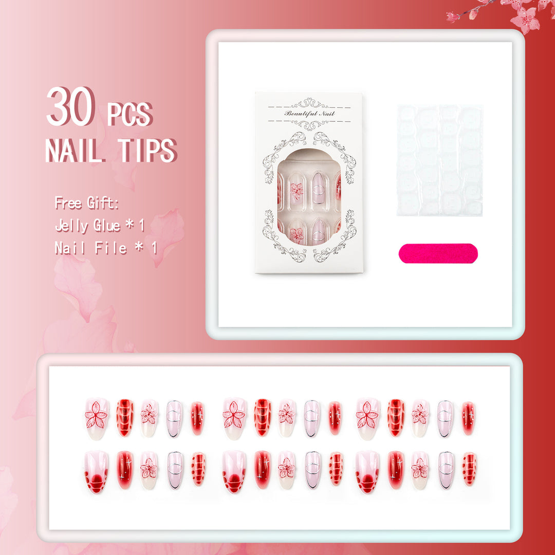 Nail art set with filigree flower and geometric designs Kalsten