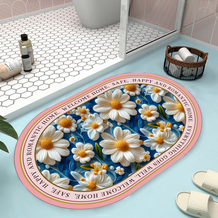 Floral Design Bath Mat Kalsten