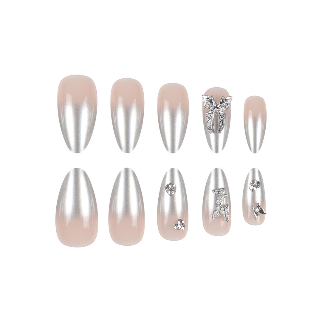 Glamorous Metallic Stiletto Press-On Nails Kalsten