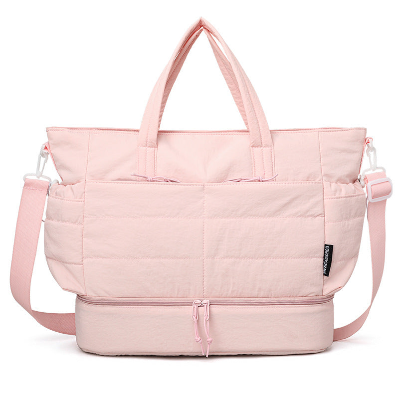 Multi-Pocket Quilted Laptop Tote