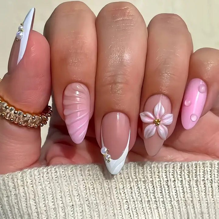 Artistic Floral Design Press-On Nail Set Kalsten