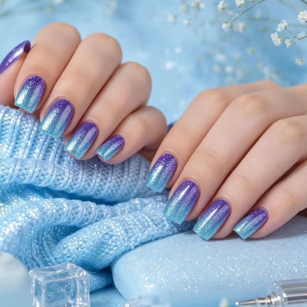 Gradient Glitter Nail Art Kalsten