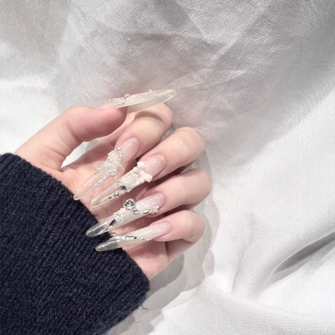 Elegant Decorative Acrylic Nail Extensions