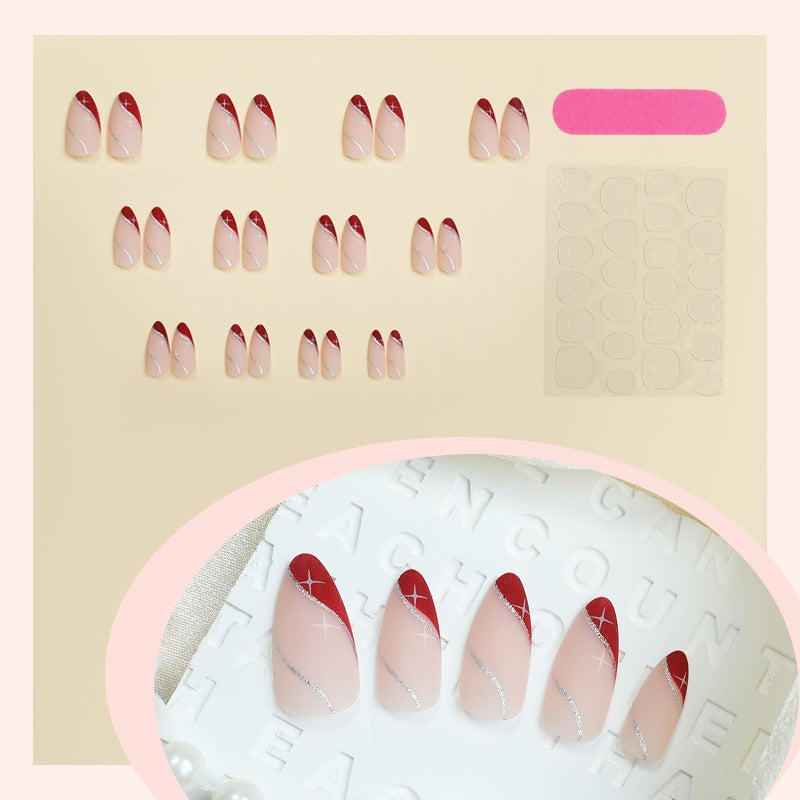 Art nail set with elegant gradient and glitter accents Kalsten