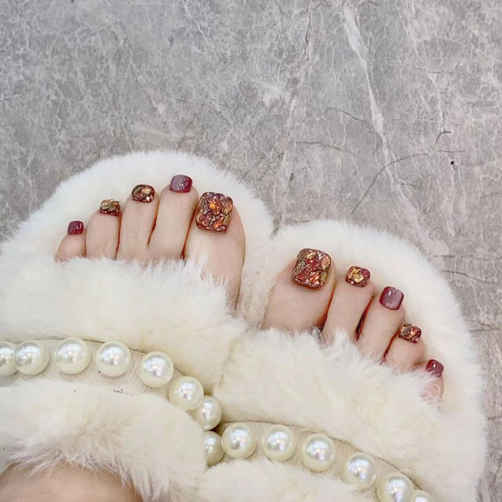 Premium Decorative Press-On Toe Nail Art