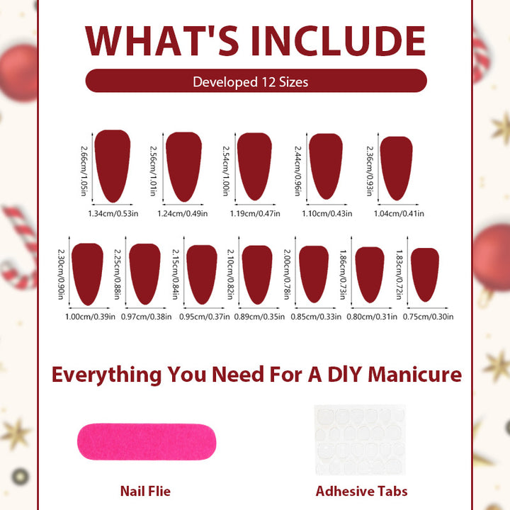 Festive Holiday-Themed Press-On Nail Set