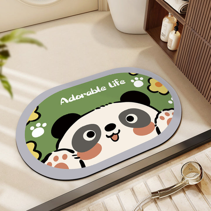 Playful Bear-Themed Plush Bath Mat Kalsten