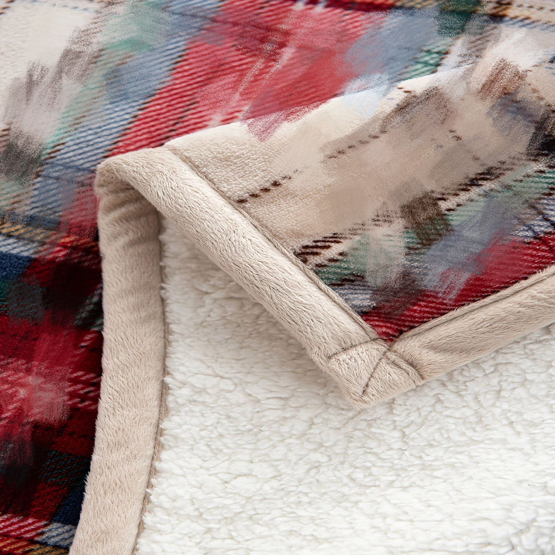 Reversible Fleece and Sherpa Throw Blanket