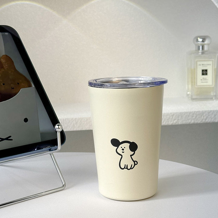 Ladies Insulated Drinking Cup with Charming Dog Design Kalsten