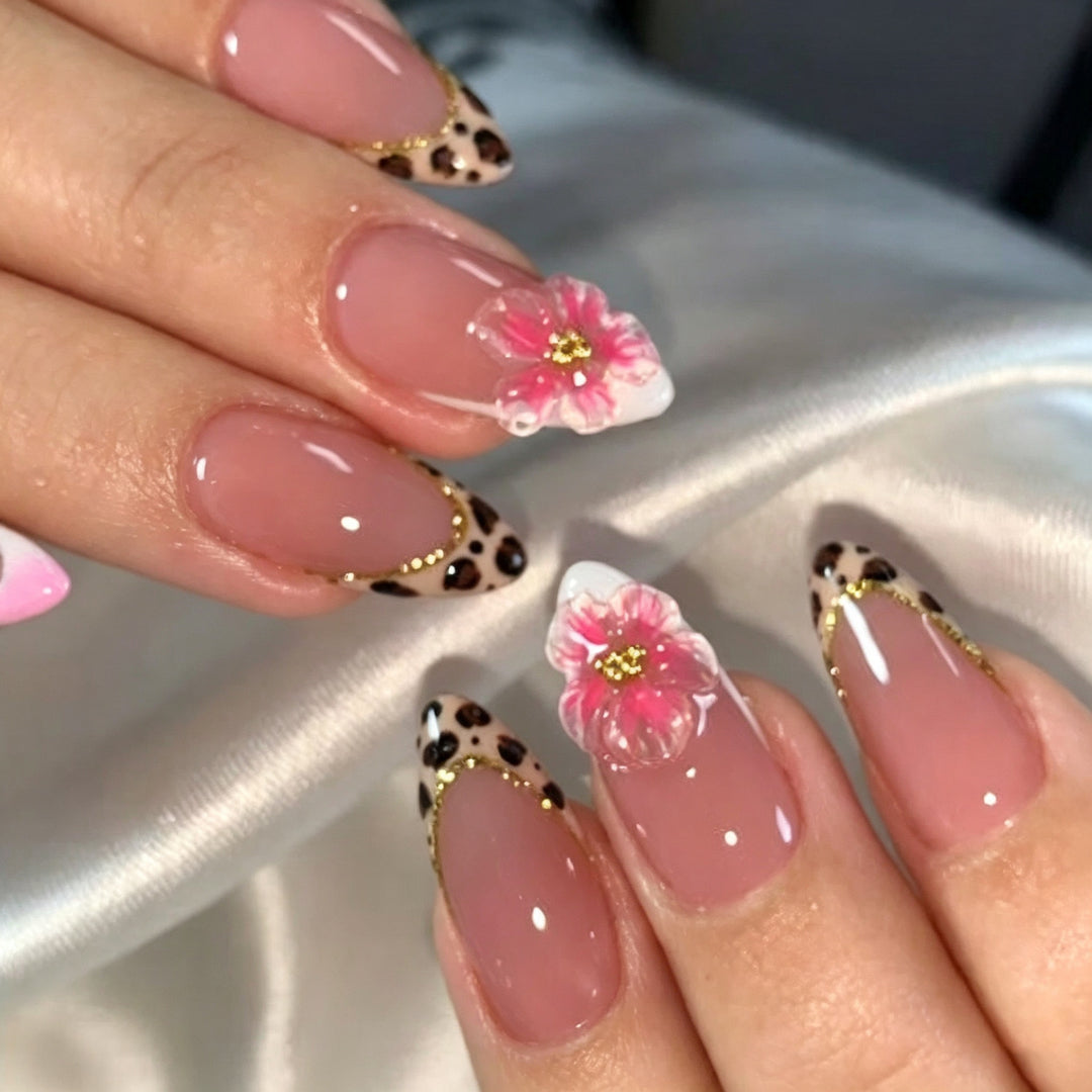 Artistic Floral Acrylic Nail Extensions Kalsten