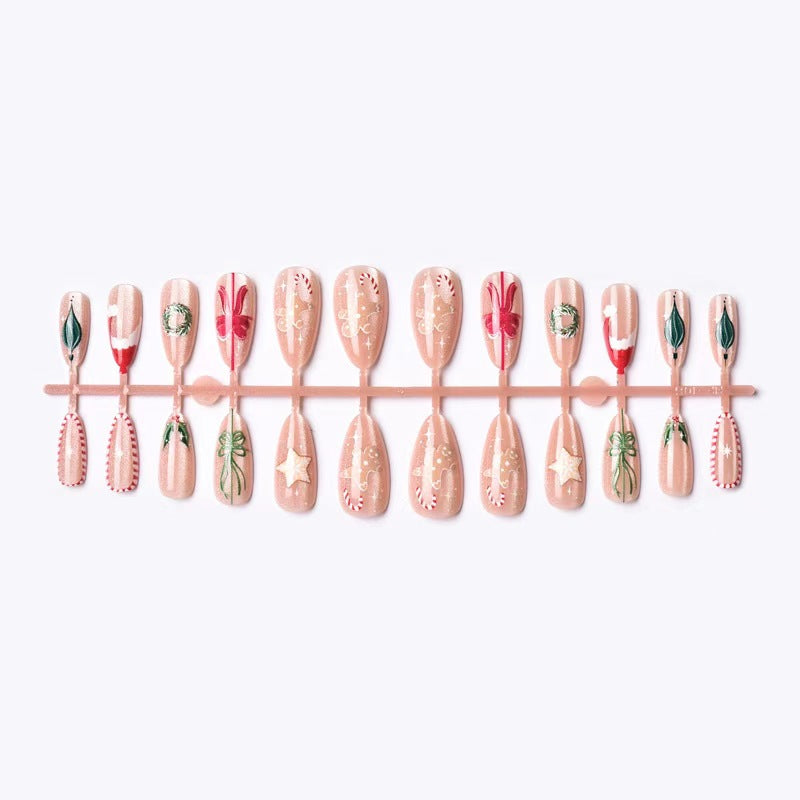 Festive Holiday-Themed Press-On Nail Art Set Kalsten 1790636676