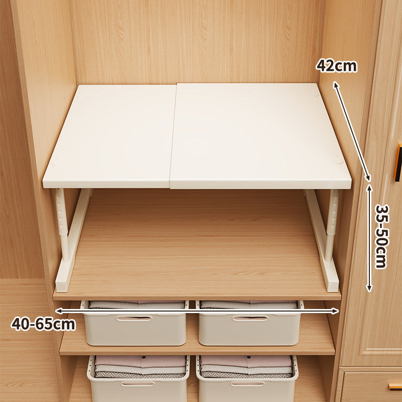 Adjustable Telescopic Closet Shelf Riser with Foldable Top