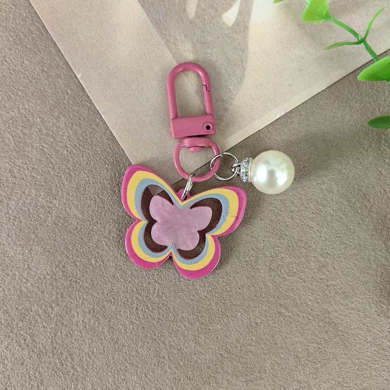 Keychain with butterfly and pearl accent Kalsten