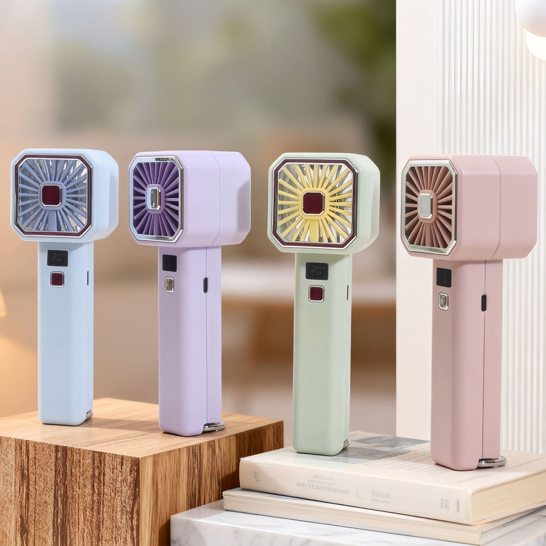 Women Portable Hand Fan with Digital Display Kalsten