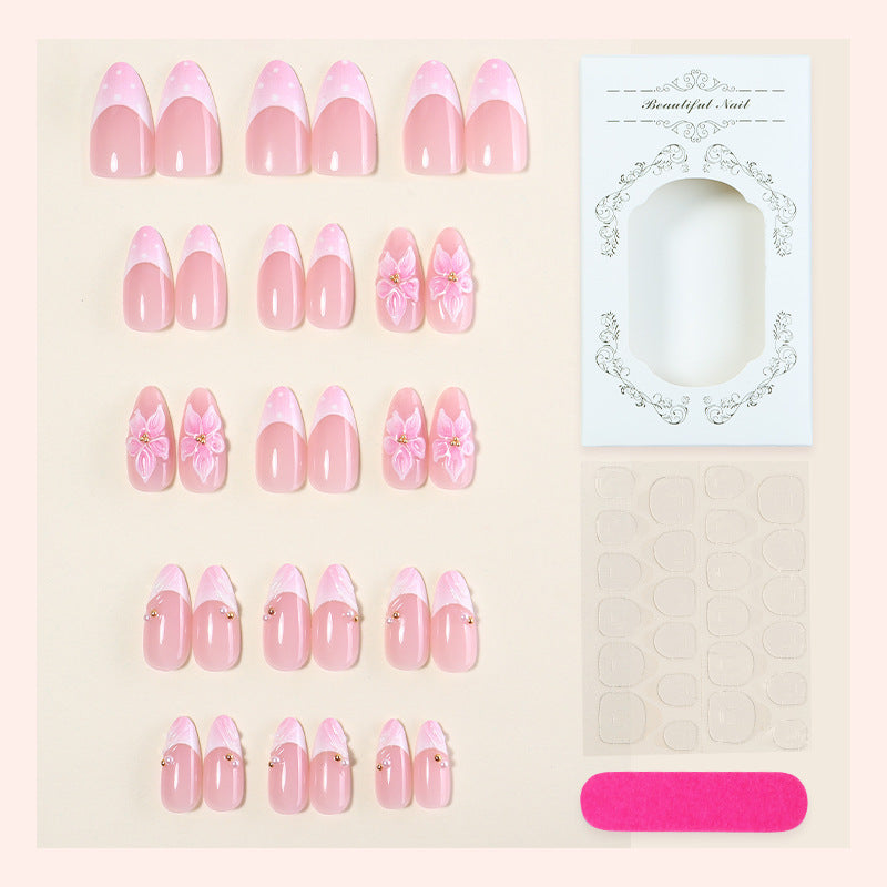 Creative Nail Art Set with Delicate Flower and Glitter Details Kalsten