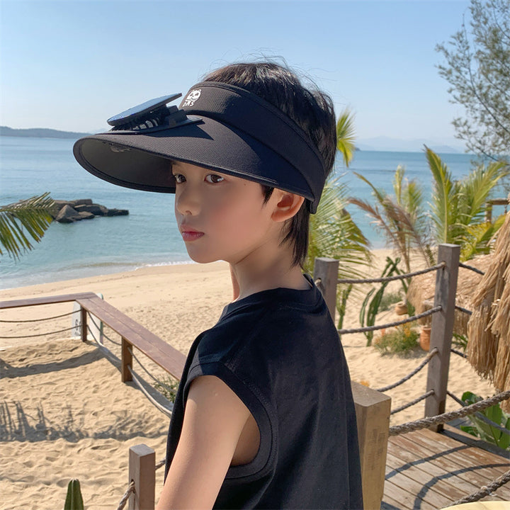 Child-Sunshade with Solar Fan and Integrated LED Lights Kalsten