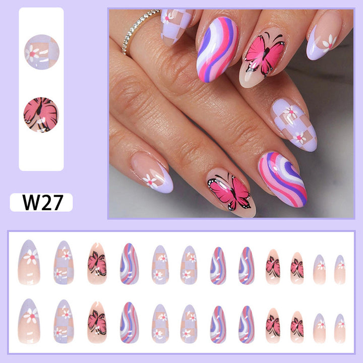 Artificial Nail Set with Glamorous Marbled Design Kalsten