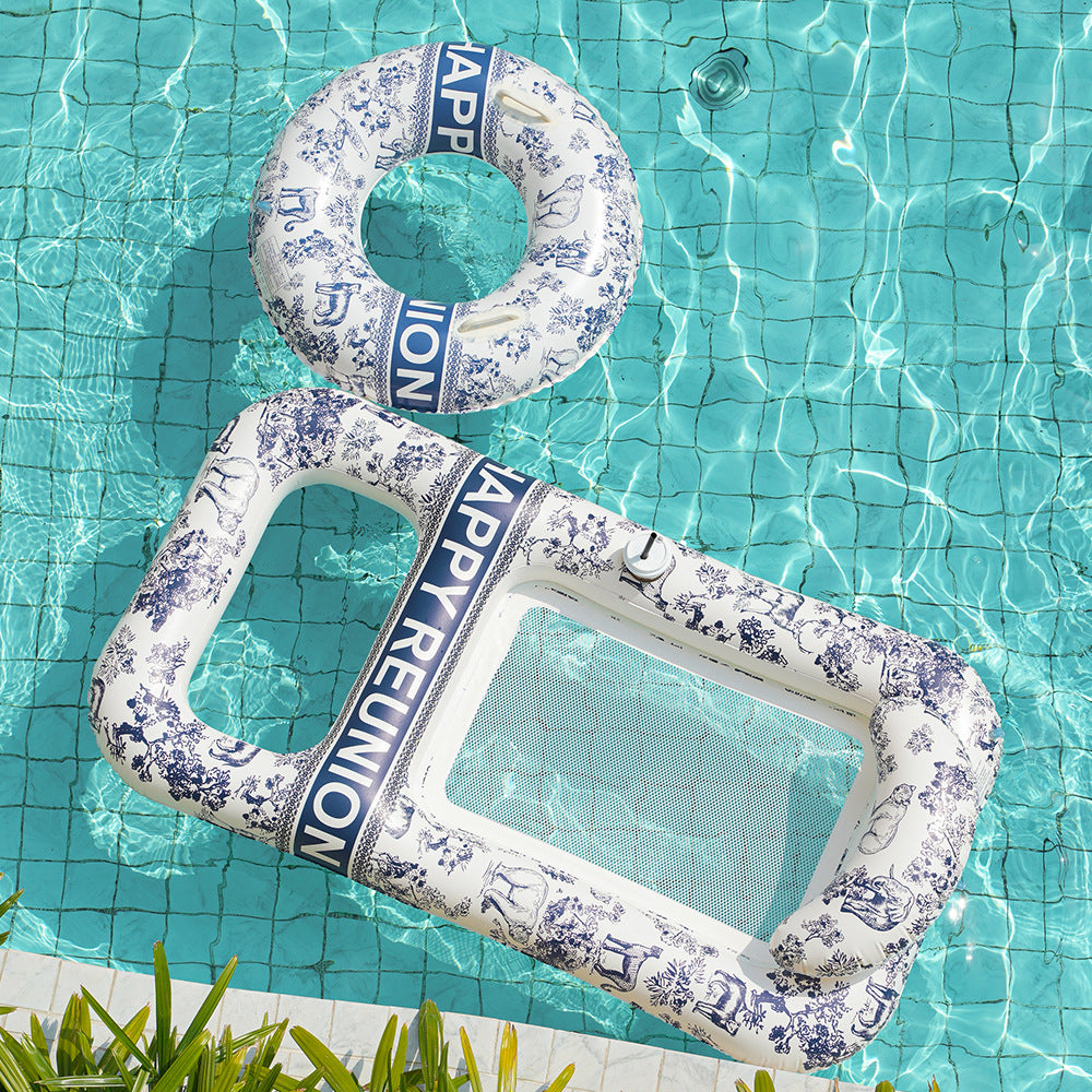 Unisex Elegant Swim Ring with Floral Designs Kalsten