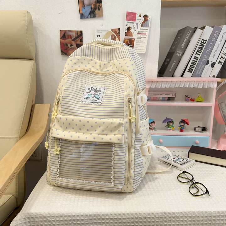 Trendy Striped School Backpack Kalsten