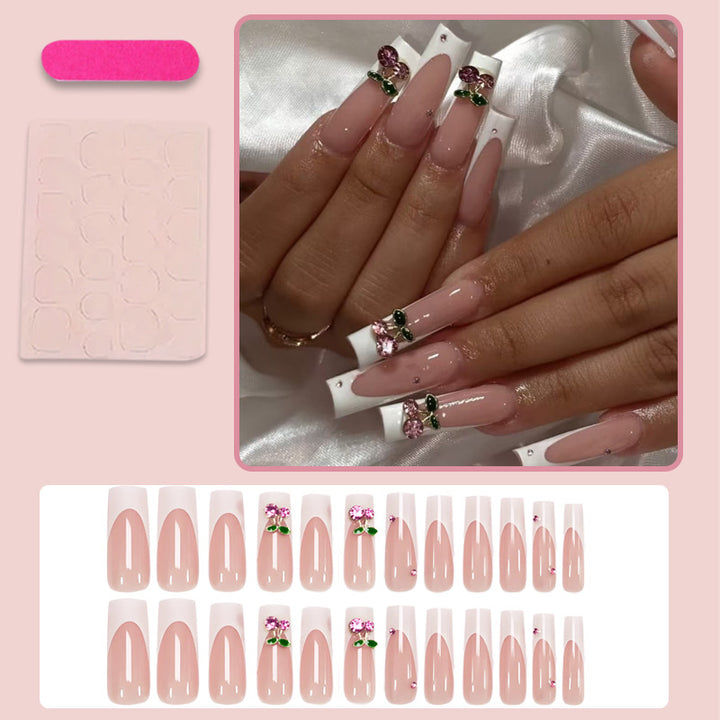 Artificial nail set with floral decorations Kalsten