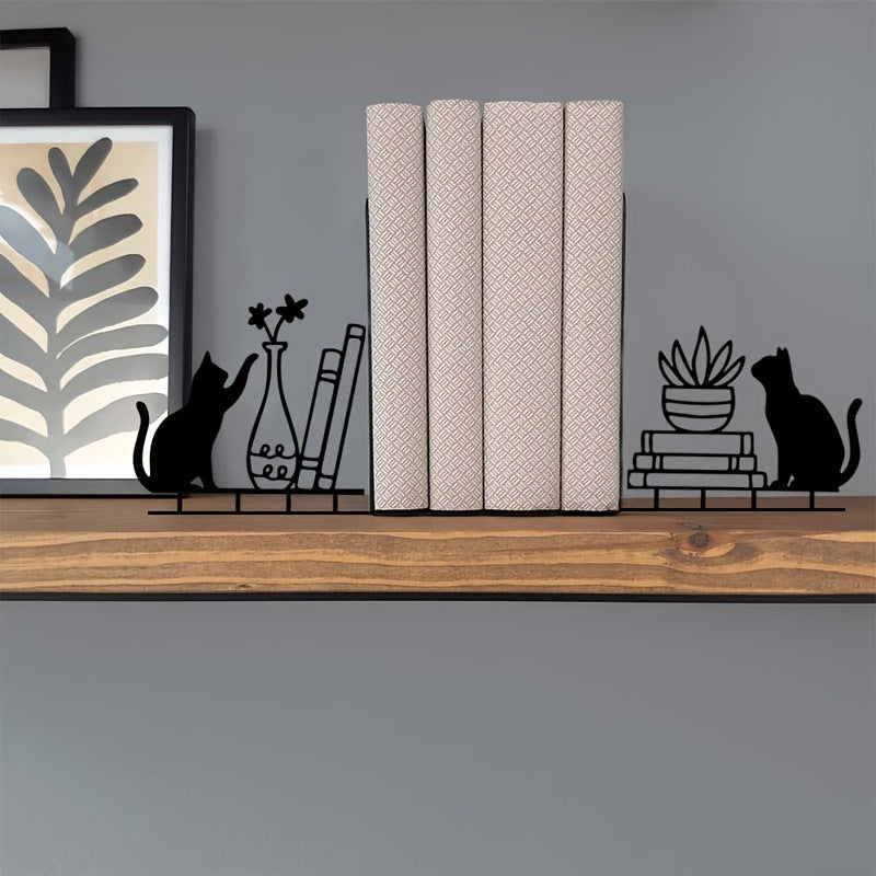 Decorative Cat-Themed Bookends