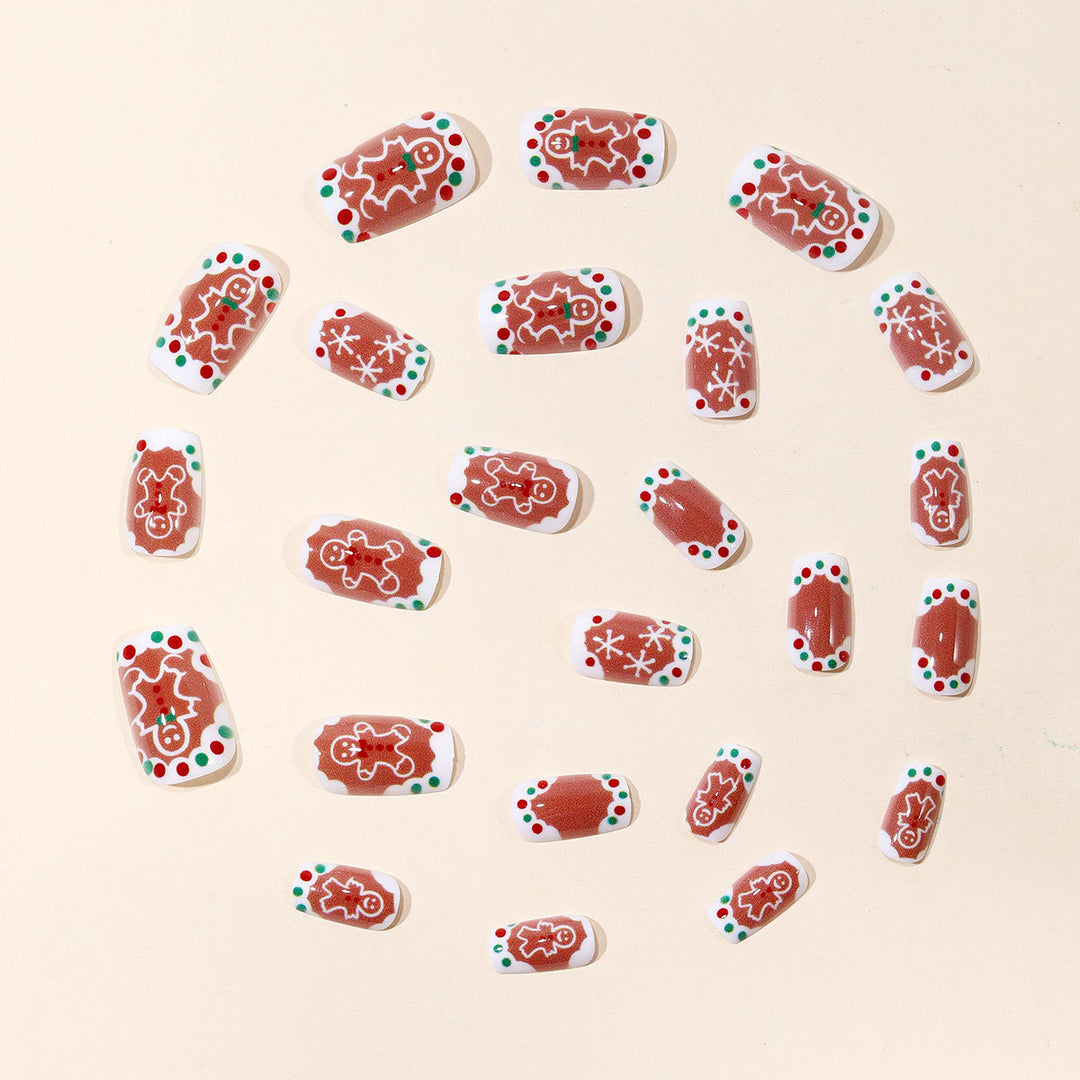 Festive Gingerbread-Themed Nail Art Extensions Kalsten
