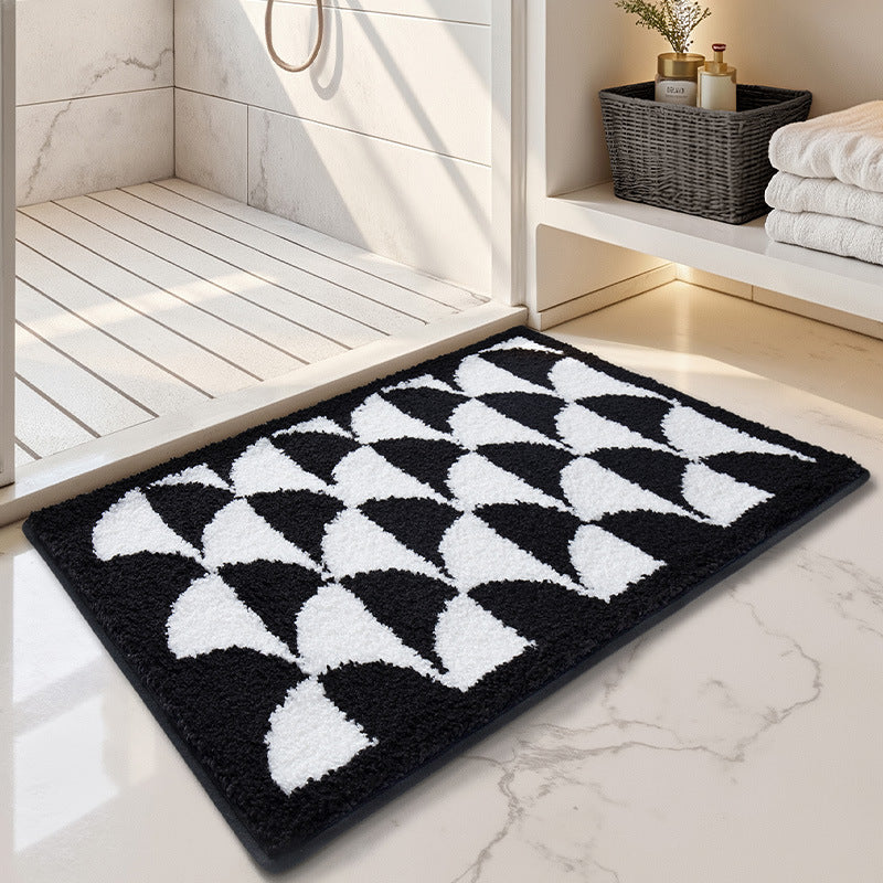 Luxurious Checkered Bath Mat Kalsten
