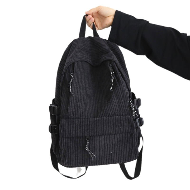 Cord-Backpack with Functional Zipper Pockets and Adjustable Shoulder Straps Kalsten