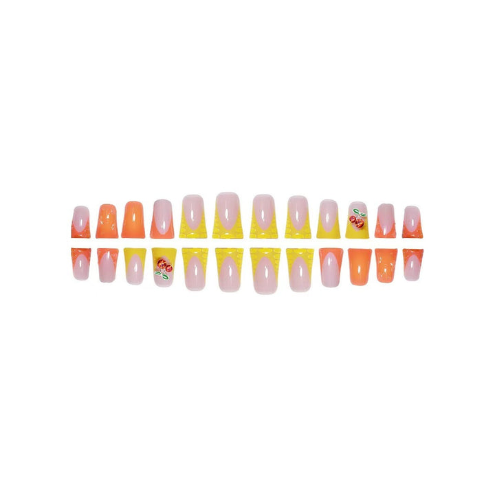 Creative Cherry-Themed Press-On Nail Art Kalsten