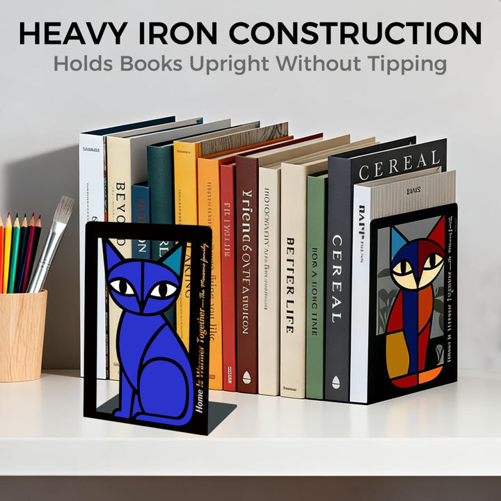 Artistic Cat Shaped Bookends