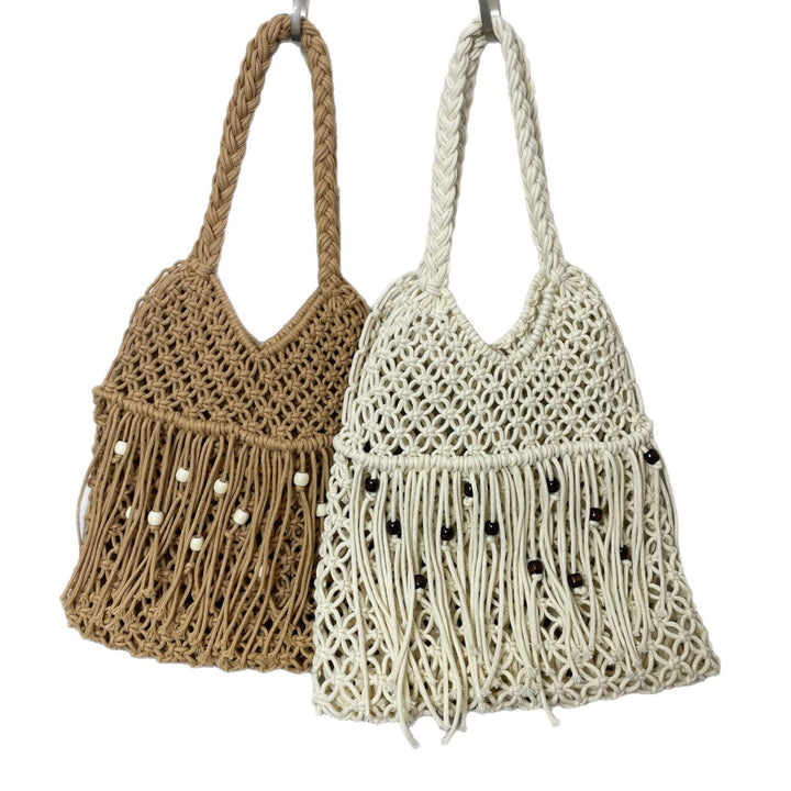 Macrame Crossbody Bag with Tassels Kalsten