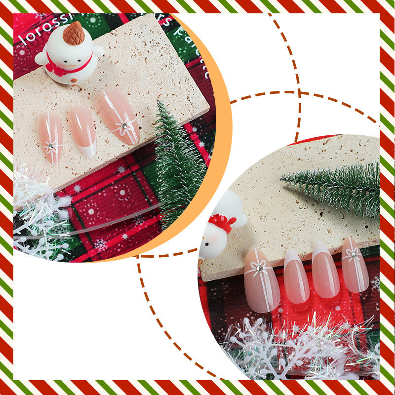 Art nail set with elegant bow and glitter decorations Kalsten