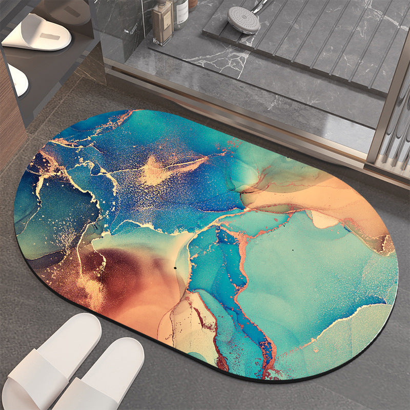 Luxurious Abstract Marble Bath Mat Kalsten