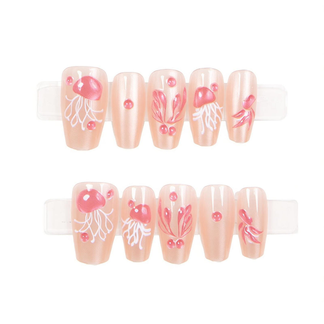 Artistic Jellyfish Press-On Nail Art Kalsten