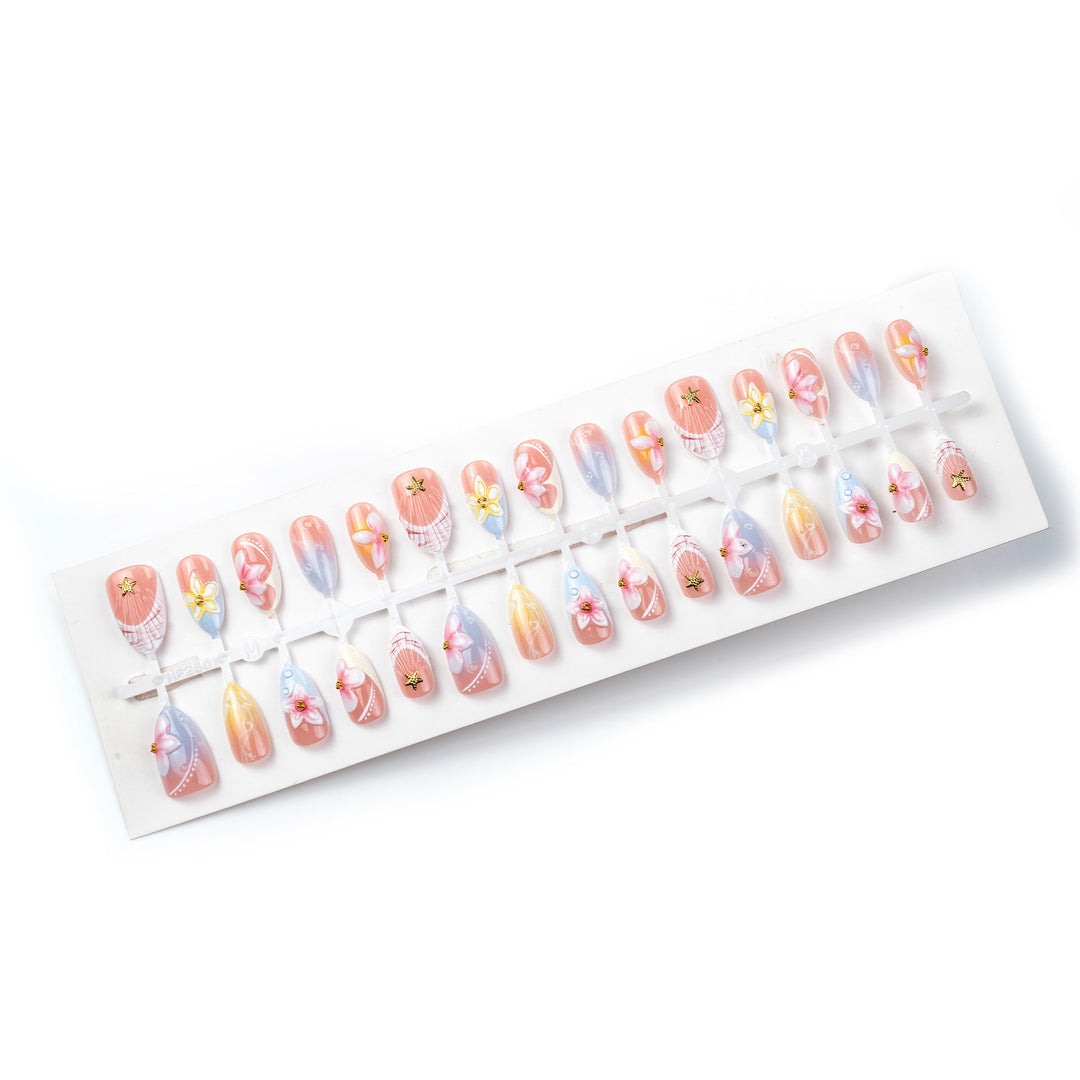 Floral Themed Press-On Nail Art Set Kalsten