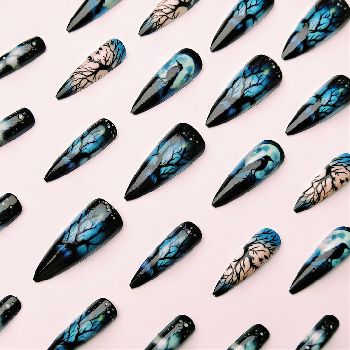Artistic Midnight Theme Nail Art Kalsten