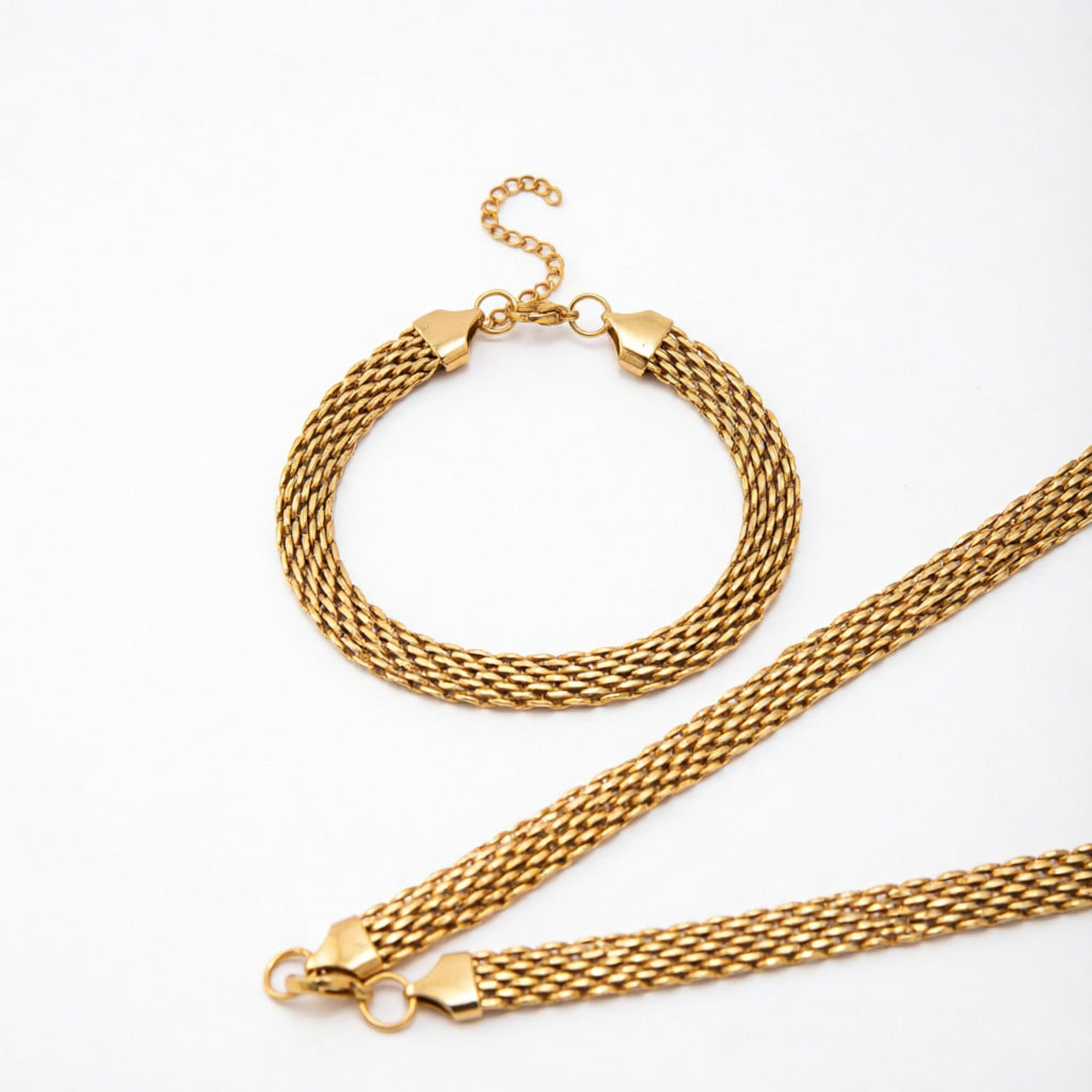 Elegant Textured Statement Jewelry Set Kalsten