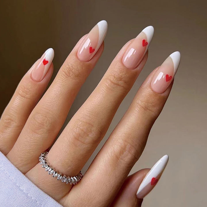 Chic Heart-Accent Press-On Nails