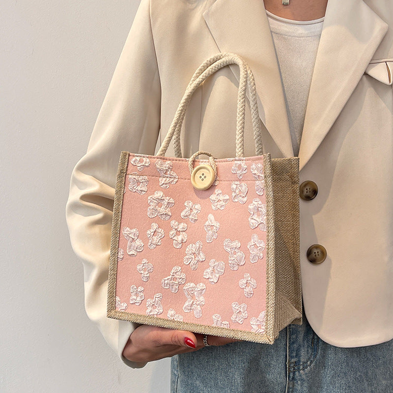 Floral Print Handcrafted Tote Bag