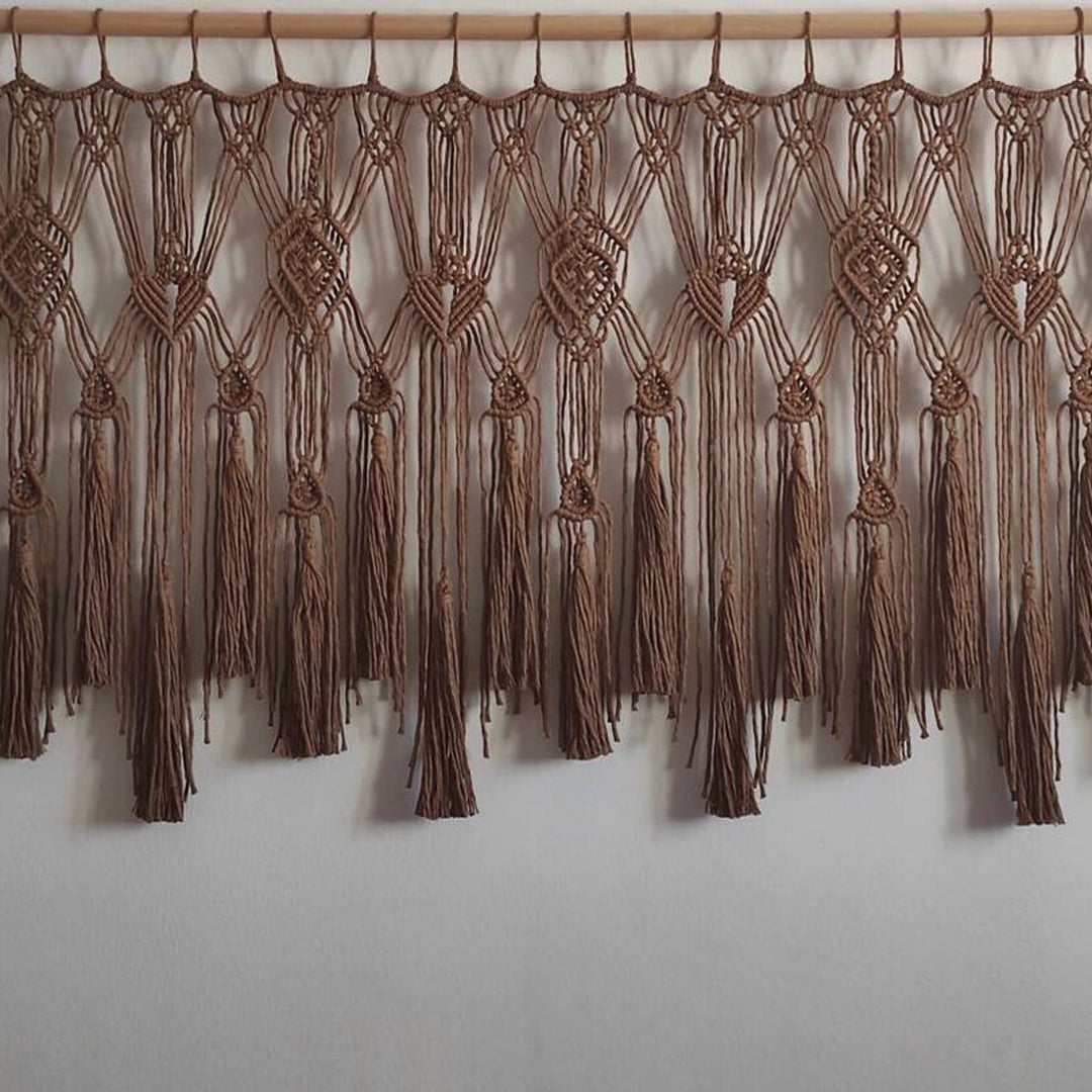 Macrame Curtain with Decorative Fringe Kalsten