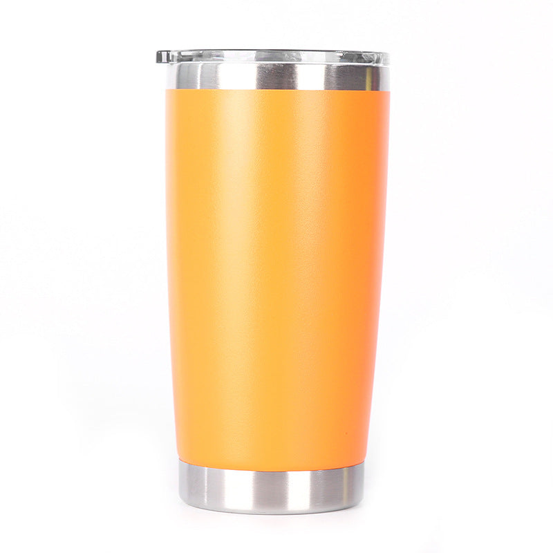 Ergonomic Tapered Insulated Stainless Steel Travel Tumbler With Clear Press-Fit Lid And Non-Slip Base