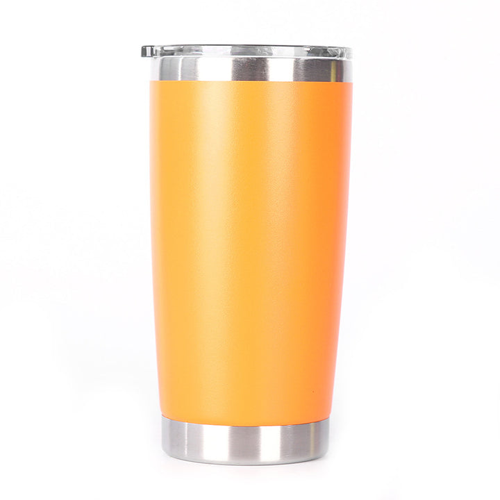 Ergonomic Tapered Insulated Stainless Steel Travel Tumbler With Clear Press-Fit Lid And Non-Slip Base