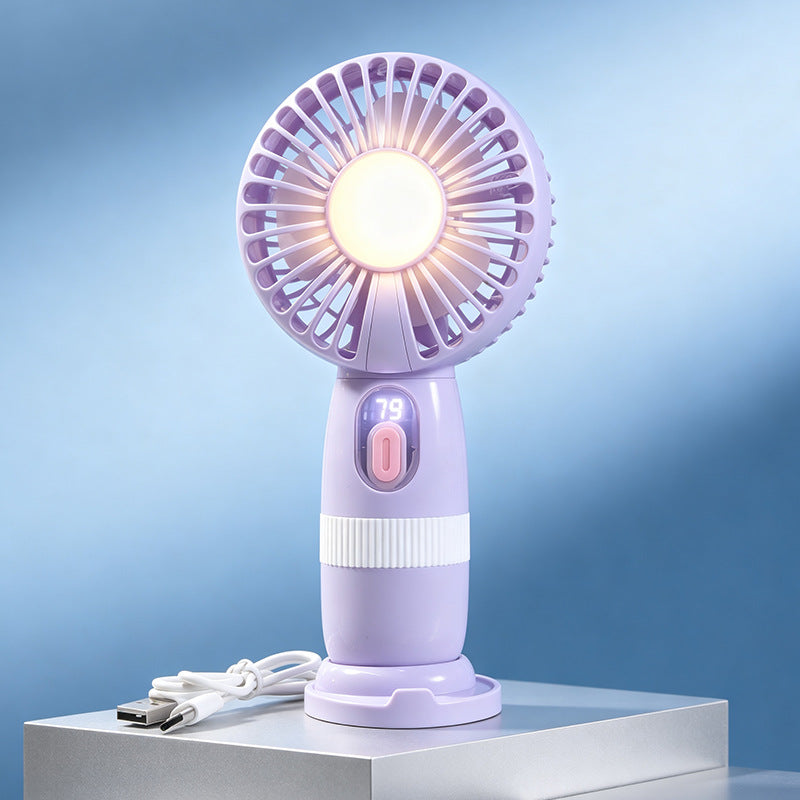 Women’s Portable USB Hand Fan with LED Lights and Creative Design Kalsten